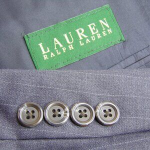 Ralph Lauren Blazer Mens 40L Sport Coat Jacket Gray Pinstripe 2 Button 100% Wool